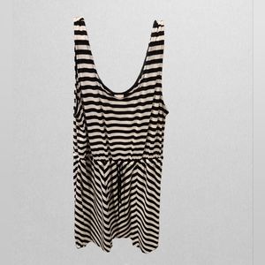 A New Day. Black/White striped dress tie waist
